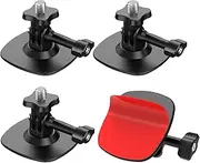 Taisioner Flexible Adhesive Chin Helmet Sticky Mount Compatible with Insta360 X5/X4/X3/X2 GO 2/3/S GoPro Action Camera Hero 13/12/11/10/9/8 Snowboard Surfboard Accessory Mount Kit (3 PCS)