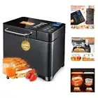 17-in-1 Bread Maker-Dual Heaters, 710W Machine Stainless Steel with Gluten-Fr...