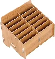 GANAZONO Desk Organizer with Multiple Compartments for Efficient Storage Notes Organizer Stylish Home Office Storage Walnut Finish Versatile