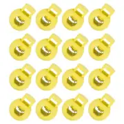 50Pcs 8mm Plastic Cord Locks Single Hole Spring Toggle Stopper, Yellow
