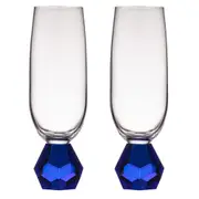 2PK Zhara Crystal 200ml Champagne Glass Cocktail Drinkware Glasses Cup Sapphire