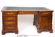 Mahogany Partners Desk | Perfect Condition | Leather Top