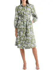 [David Lawrence] Imani Cotton Shirt Dress in Cactus Multi