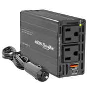 400W Car Power Inverter - Dual DC 12V to 110V AC Car Plug Adapter Outlets Fas...