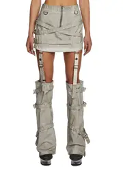 [DARKER WAVS] Replay Mini Skirt With Leg Warmers - Ecru