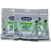 3 Packs Oral-B Floss Picks Fresh Mint Scope Freshness 75 Pc Freshen Breath