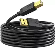 30ft USB Printer Cable - Gold-Plated Type A-Male to B-Male for Printer/Scanner