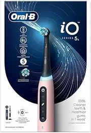 [Oral-B] iO 5S Pink Electric Toothbrush, 1 Brush Head, 1 Travel Case, Designed By Braun