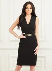 GUESS Women's Marciano Black Dallas Midi Dress Size: 38, Elastane