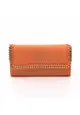 二奢 Pre-loved Falabella Shaggy dia flap wallet Bi-fold Long Wallet Fake leather orange Stella McCartney