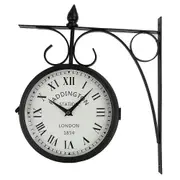 Outdoor Garden Clock Vintage Wrought Iron Double Sided Wall Clock Paddington Station Outdoor Clock Silent Garden Clock Quartz Movement Outdoor Wall Cl