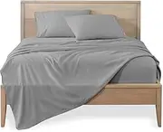 HOME SHEETS Super King Plain Sateen 600 TC 100% Cotton Super King Size (108 X 108 inch) Bedsheet with (18 X 28 inch) 2 Pillow Covers- (Super King Size, Light Grey Solid)