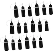 Mobestech 30pcs Bottle Glue Small Pots with Lids Dropper Bottle Pigeon Bottle Making Kit Drink Dye Flask Bottles Pen Applicator Oil Bottle Hot Water Bottle Stainless Steel Black