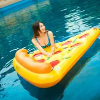在飛比找樂天市場購物網優惠-浮板 水上遊戲 浮床 PVC水上充氣披薩浮板 充氣浮床浮墊游