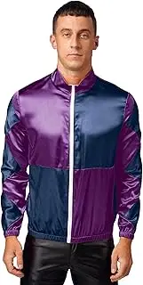 [TiaoBug] Mens Racing Costume Jacket Coat Contrast Checkerboard Horse Racer Uniform Outfit Halloween Carnival Suit