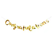 Congratulations Banner Gold Engagement Party Happy Graduation Decorations