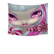Faces of Faery #44 Pink Girl with Peppermint Candy Tapestry