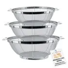 3 Piece Colander Set Stainless Steel Mesh Strainer Net Baskets with Handles