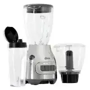 Oster 3-in-1 Kitchen System 700 Watt Blender w/ Blend-N-Go Cup & Chopper -Chrome