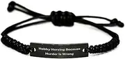Hobby Horsing Enthusiasts Delight, Funny Quote, Adjustable Rope Bracelet, Perfect Valentine's Day Unique Gift, Gifts from Women for Hobby Horsing, Small, Nylon, no gemstone