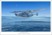 Boeing 314 Clipper World War II Aviation Art Print, Size 16" x 24"