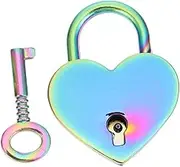 GETAJGHSD 1 Set Heart Shape Lock Durable Padlocks with Keys for Jewelry Boxes Suitcases Diaries Cabinets Cute Decorative Locks for Couples Safe Resistant