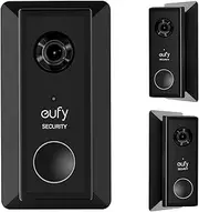 Wall Plate Come with L35°/R35 ° Wedge Compatible with Eufy Battery Video Doorbell 2K HD Resolution (Battery -Powerd), Plastic Material Adjustment Mounting Wall Plate Wedge Kit, Black VCXN