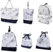 COLORFUL CANDY STYLE NU305700 Kindergarten Entrance School Entrance 6-Piece Set, Lesson Bag, Quilting (Gusseted), Shoe Case, Drawstring Bag, Gymnastics Clothing Bag, Lunch Bag, Cup Bag, Small Items,