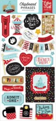 Echo Park ~ REMEMBER THE MAGIC ~ Chipboard Phrases