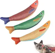 Cat Fish Plush Toy With Catnip - 3Pcs Soft Kitten Toys, Saury Fish Plush With Crinkle Sound, Chew Toy for Cats