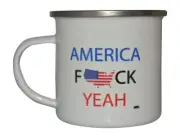 Rogue River Tactical Funny America Yeah Camp Mug Enamel Camping Coffee Cup Gi...