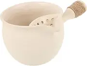 KOCKSHION Crude Pottery Teapot with Side Handle for Brewing Loose Leaf Tea Heat Resistant Kettle for Home Outdoor Camping and Tea Houses Chinese Style Infuser Pot for