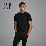 GAP 男女同款 棉質舒適圓領短袖T恤-正黑色(440850)