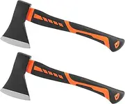 HOIGON 2 Pack 15 Inches Chopping Axe, Outdoor Camping Hatchet Forged Steel Hand Hatchets Tool with Fiberglass Shock-Absorbing Handle for Kindling Wood, Splitting Logs