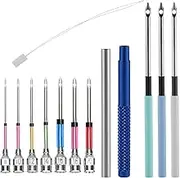 13pcs Punch Needle Kit, Punch Embroidery Kit with 7 Sizes Punch Needle Heads Lavor Punch Needle Starter Kit for Adult Beginners Flossing Cross Stitch DIY Craft