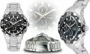 NEW Studer Schild 7029M Mens Gatling Black Dial Rose Gold Accent Silver SS Watch