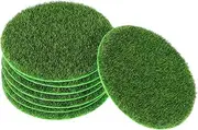 Abaodam Pack Round Miniature Artificial Grass Turf Lifelike Moss Mats for Miniature Garden Easy DIY Decor for Fairy House Outdoor Pad
