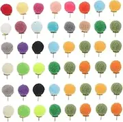 HANABASS 100pcs Pom Pom Push Pins for Creative Office Decor Fluffy Thumb Tacks for Cork Board Decorative Photo Holder Pins for Memos and Notes Unique and Eye Catching Design