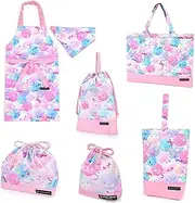 COLORFUL CANDY STYLE NT502700 Kindergarten Entrance 6-Piece Set, Water Repellent Type, Lesson Bag, Shoe Case, Drawstring Gymnastics Clothes Bag, Lunch Bag, Cup Bag, Small Compartment, Apron, 100-120,