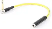 ROBAUN Right Angle 1/4 Inch TS Male to Straight 6.5 Stereo Female Audio Cable 90 Degree 6.35 Bend Audio Extension Cord(Yellow,15m)