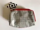 New Josie Natori Makeup Cosmetic Bag Sz 6x5x3 “w/ Beautiful Leather Details