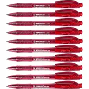 Stabilo 308 Liner Retractable Ballpoint Pen Medium (Red) [Box 10]