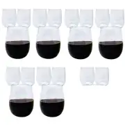 Disposable Wine Glasses, Stemless Plastic Wine Glasses for Parties Wine6696