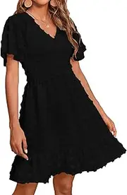 [BTFBM] Women's Summer Dresses Ruffle Cap Sleeveless V Neck Boho Floral Print Wrap Side Split Long Beach Maxi Dress with Belt