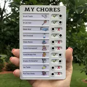 1pcs Memo Plastic Board Chore Chart Reusable ,My Chores Checklist Daily Planner Responsibility Behavior