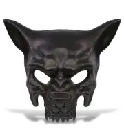 KBW Wolf Man Black Mask Wild Animal Vintage Style Halloween Costume Accessories