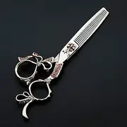Hair Cutting Scissors, 6 inch Upscale Retro gem Hairdressing Scissor Cutting Barber Haircut thinning Shears Cut Scissors