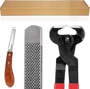 Womeyork Professional Farrier Tool Kits Hoof rasp hoof Nippers hoof Knife 3 in 1 for Farriers, Veterinarians, and Horsemen