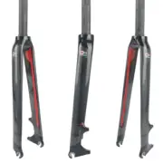 700*25C Carbon Fiber Bike Hard Fork Quick Release Road Bicycle Disc Brake Fork