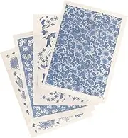 4 Sheets Ceramic DIY Coloring Transfer Paper Chinese Style Clay Transfer Paper High-Temperature Resistant Pottery Underglaze Decal for Handmade Ceramic Art